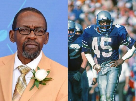 Uma colagem de imagens contendo 2 imagens, a imagem 1 mostra a cerimônia de consagração do Hall da Fama do futebol profissional de 2017, a imagem 2 mostra Seattle Seahawks x Miami Dolphins